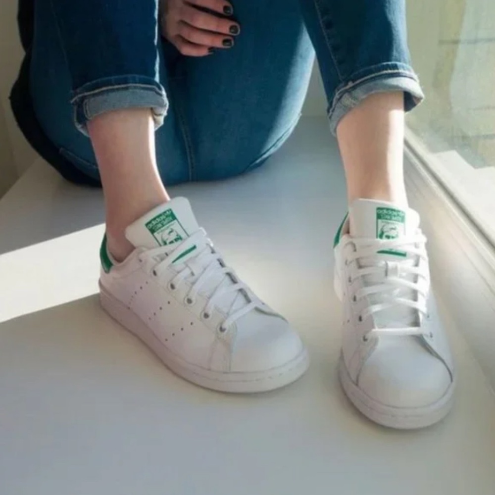adidas stan smith white/green sneakers